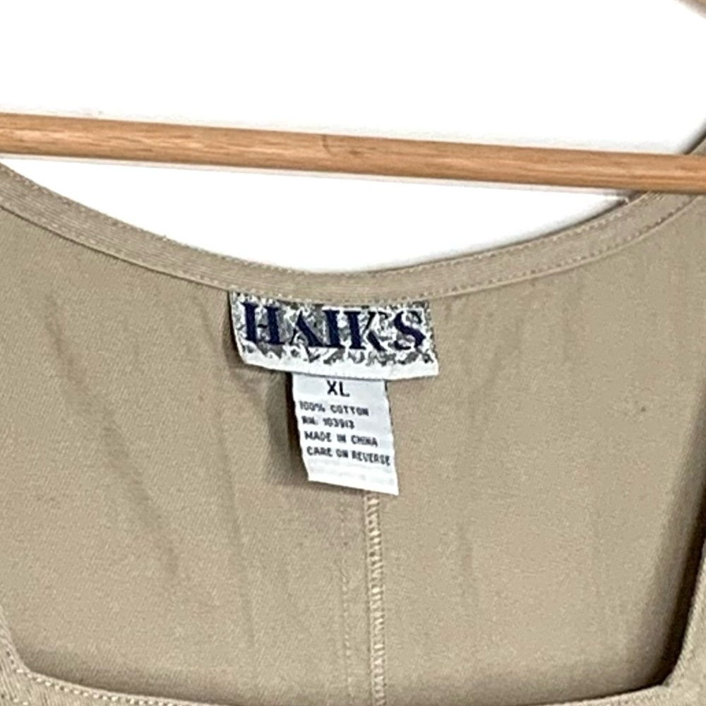 Vintage InFocus Haiks Maxi Jumper in Tan w/ American Flag Appliqué Size XL - Picture 8 of 12
